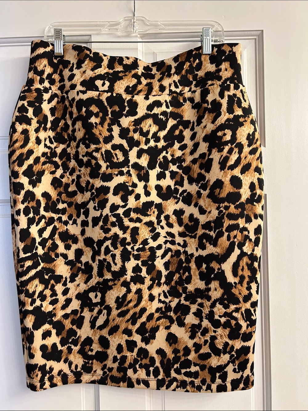 Thalia Sodi Leopard Print Pencil Skirt - Black & Tan